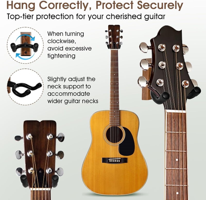 Dirvcp Wall Mounted Guitar Stand - Non Slip U-Shaped Suspension System, 1-Piece Set for Safe Storage of Original Guitar, Electric Guitar, Bass, and Six String Guitar - Image 3